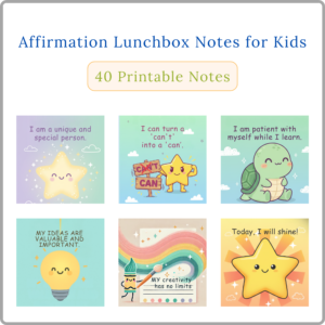 Home affirmation lunch box notes for kids printable