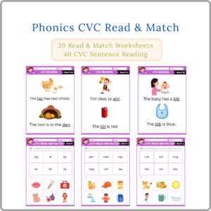 Home phonics cvc read & match+ sentence reading bundle