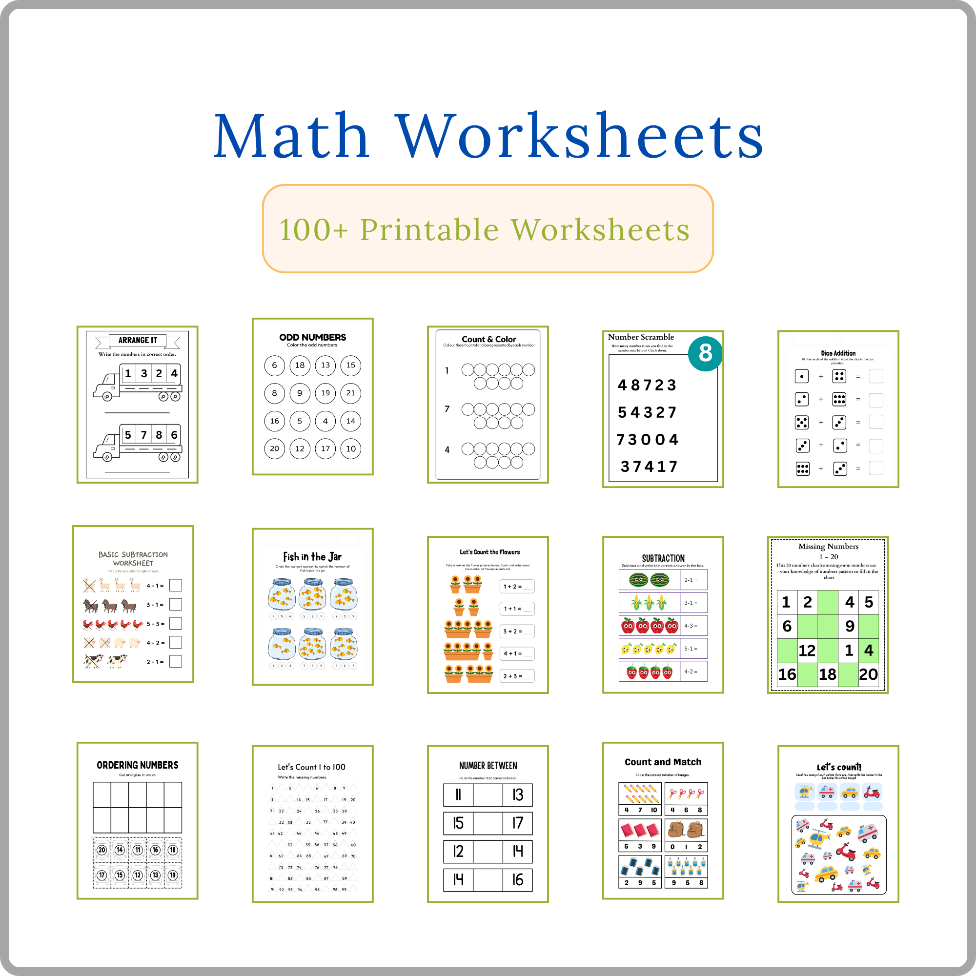 math worksheets | preschool kindergarten printable (pdf) math worksheets | preschool kindergarten printable (pdf)