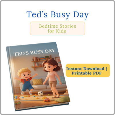 ted's busy day storybook – toddler daily routine (digital download)