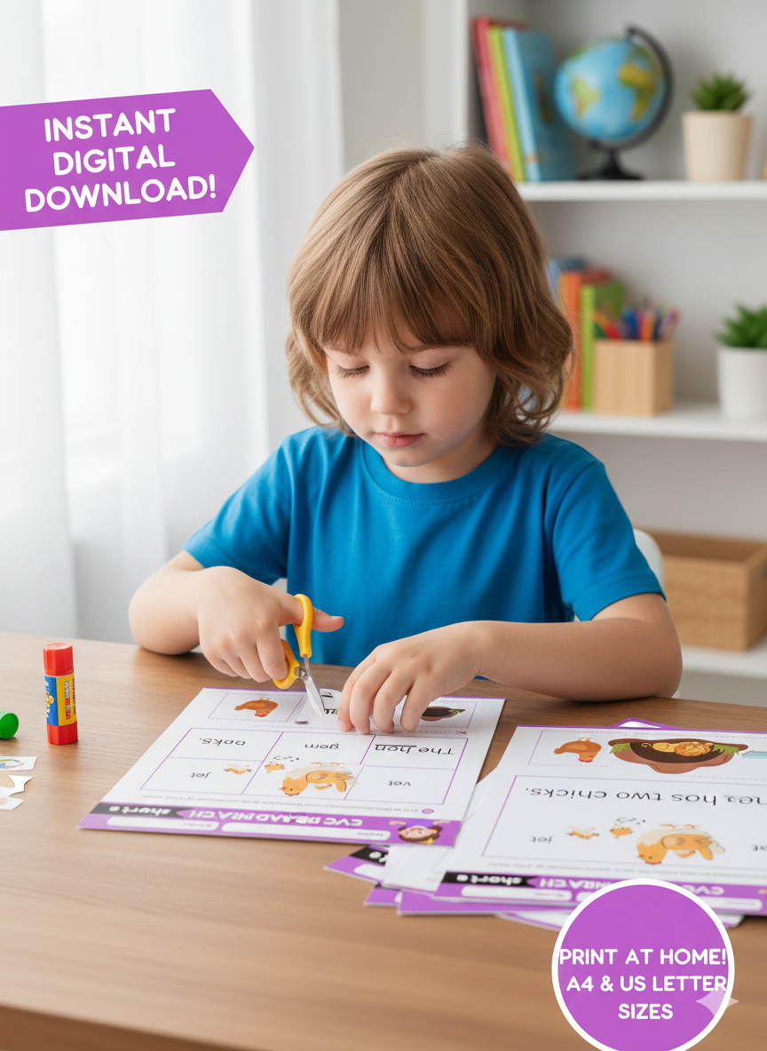 phonics cvc read & match+ sentence reading bundle phonics cvc read & match+ sentence reading bundle