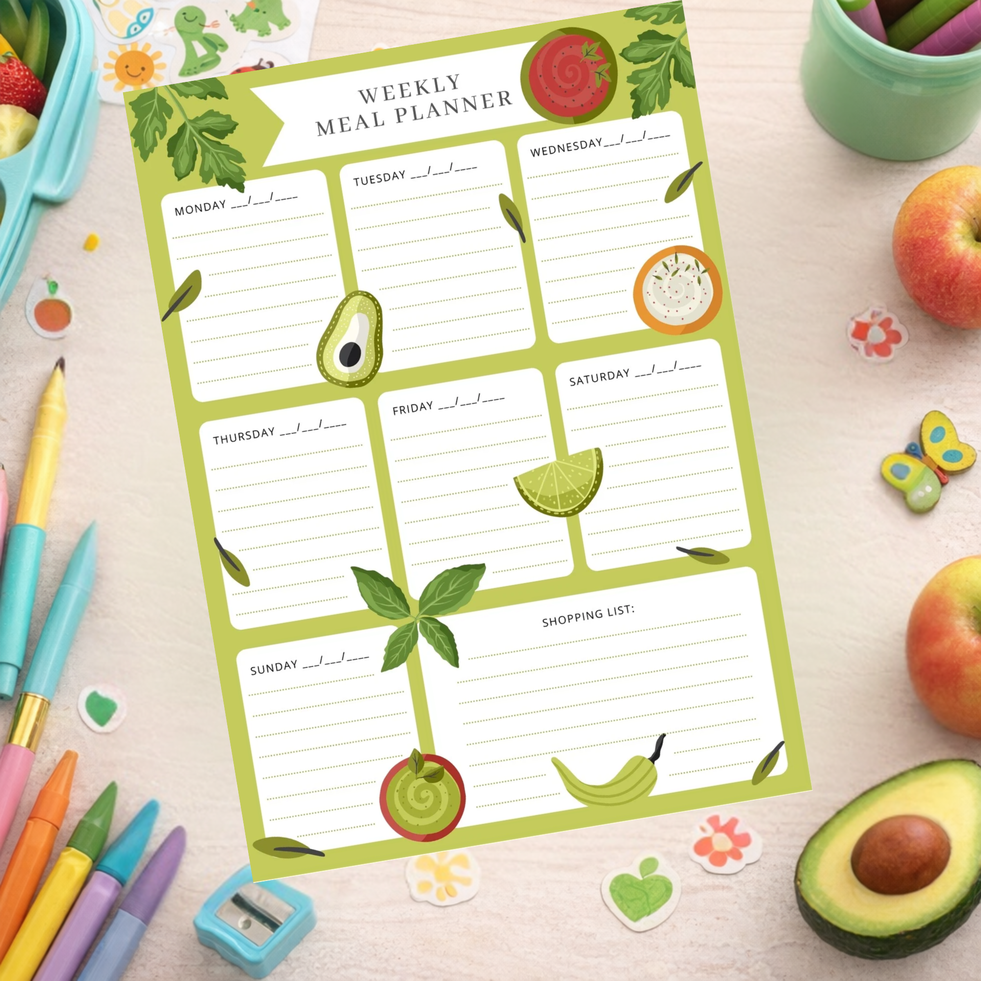 kids weekly meal planner printable | 6 unique designs | instant download a4 kids weekly meal planner printable | 6 unique designs | instant download a4