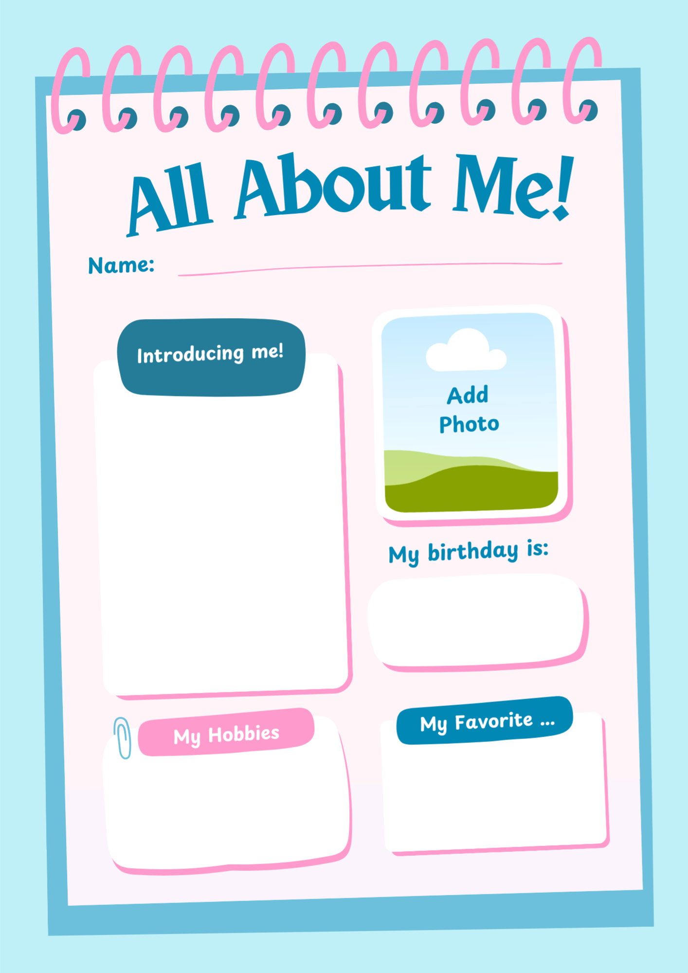 all about me kids printable | back to school activity (pdf download a4 size) all about me kids printable | back to school activity (pdf download a4 size)