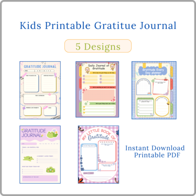 kids gratitude journal printable | digital download