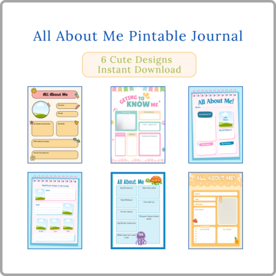 all about me kids printable | back to school activity (pdf download a4 size)