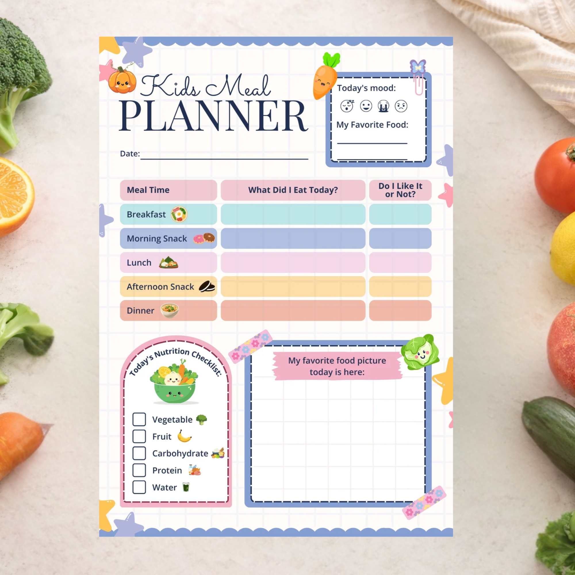 kids weekly meal planner printable | 6 unique designs | instant download a4 kids weekly meal planner printable | 6 unique designs | instant download a4