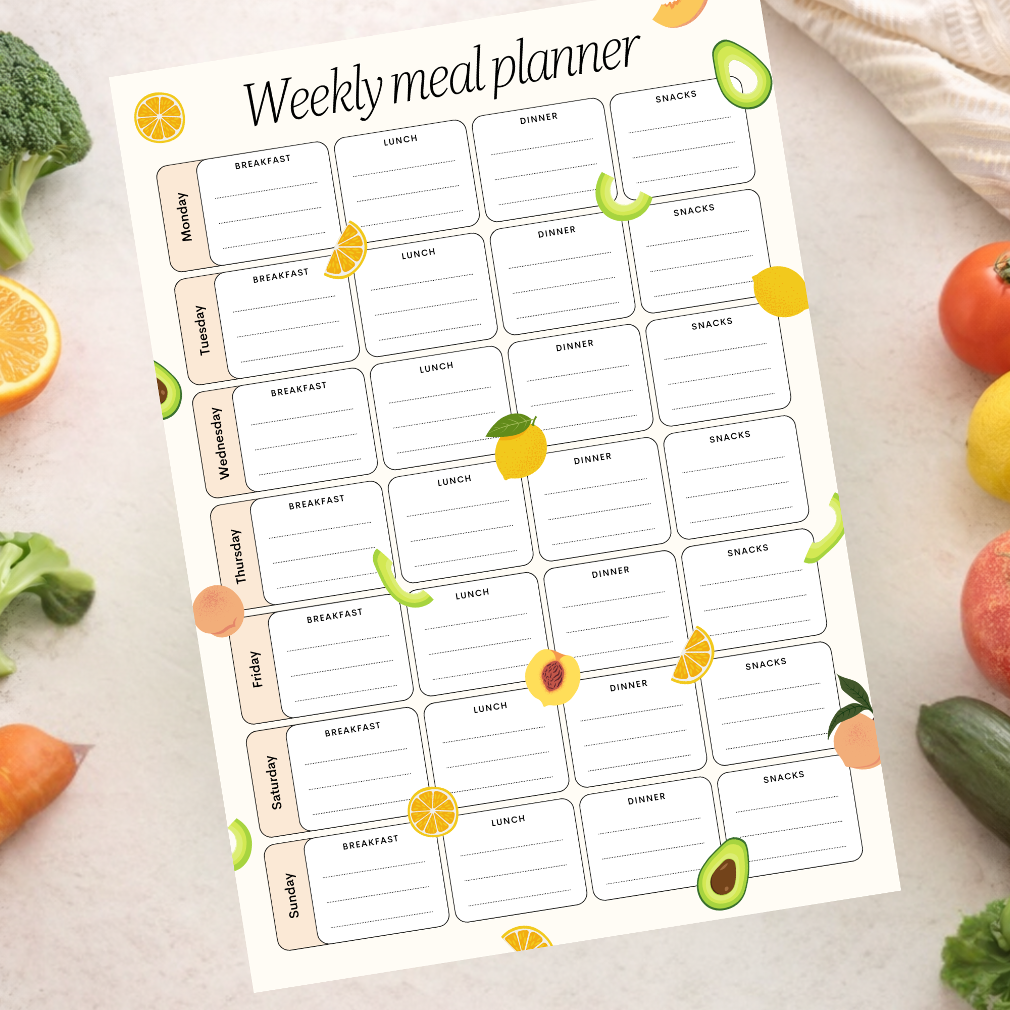 kids weekly meal planner printable | 6 unique designs | instant download a4 kids weekly meal planner printable | 6 unique designs | instant download a4