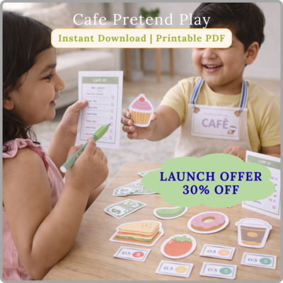 kids cafe pretend play printable | instant download
