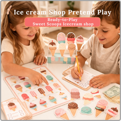 ice cream shop pretend play | kid's role play set