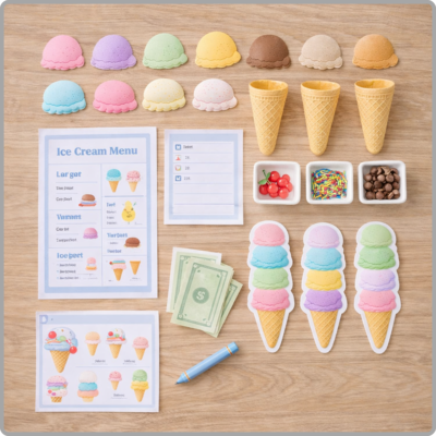 ice cream shop pretend play | kid's role play set