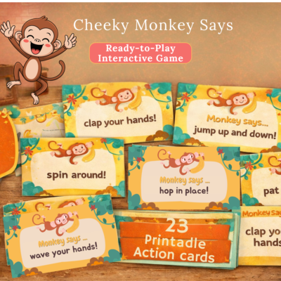 cheeky monkey says interactive game for kids | fun indoor activities